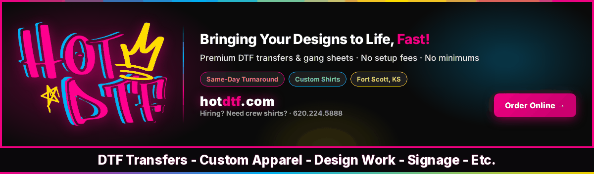 Hot DTF – premium DTF transfers & custom shirts in Fort Scott, KS. Order online at hotdtf.com